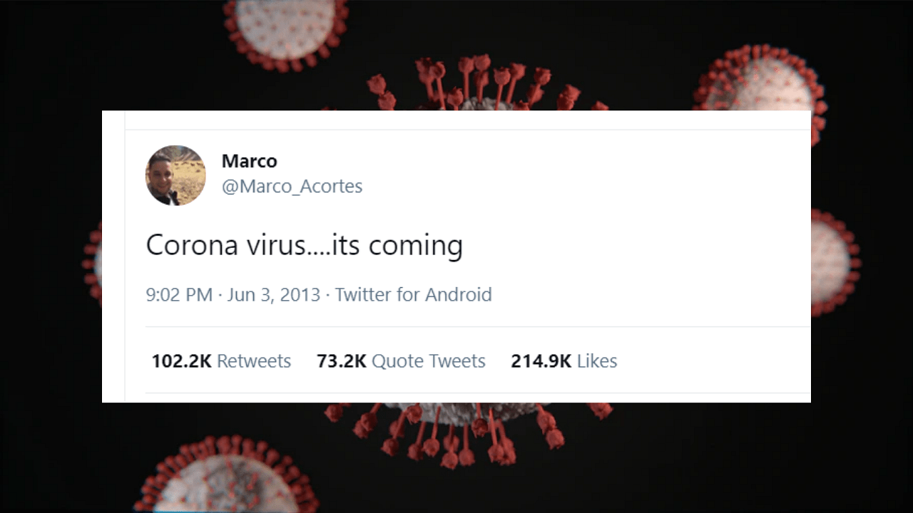 २०१३ साली कोरोनाव्हायरस ची भविष्यवाणी झाली होती हे खरं आहे का?